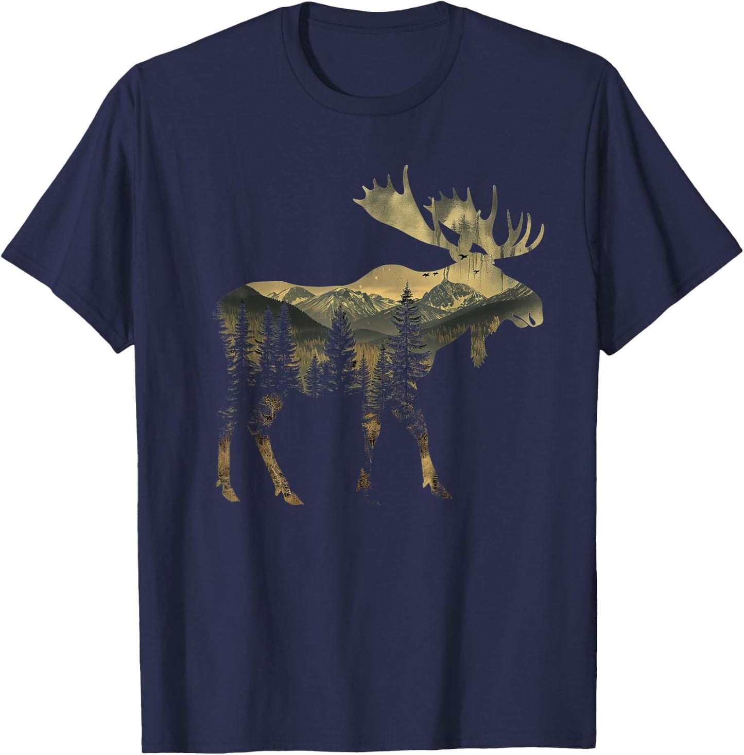 Elk Mountains Hiking Camping Alaska Nature Lovers T-Shirt - T-Shirt | Navy