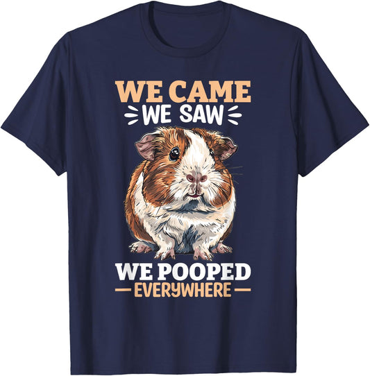 Funny Guinea Pig Pet Lover Rodent Animal We Came, We Saw, We T-Shirt - T-Shirt | Navy