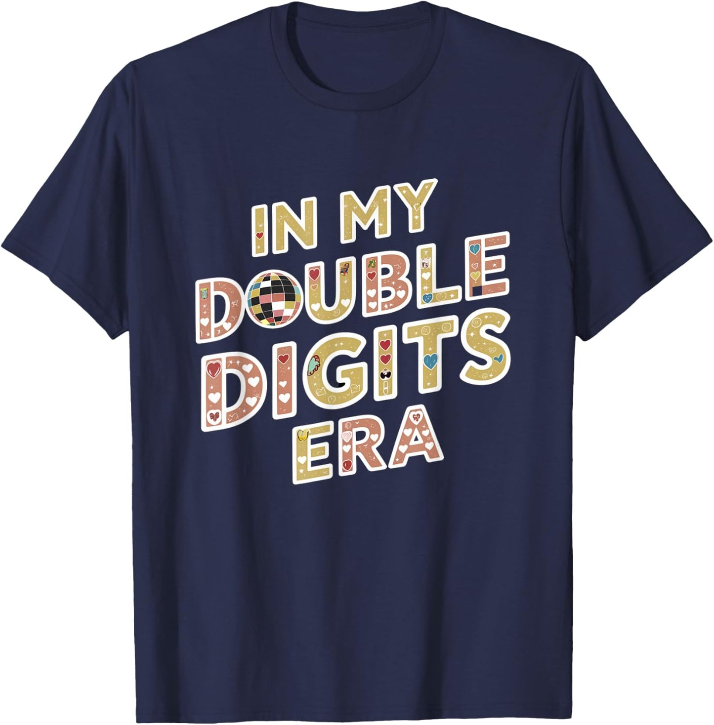 In My Double Digits Era 10th Birthday Retro 10 Year Old T-Shirt - T-Shirt | Navy