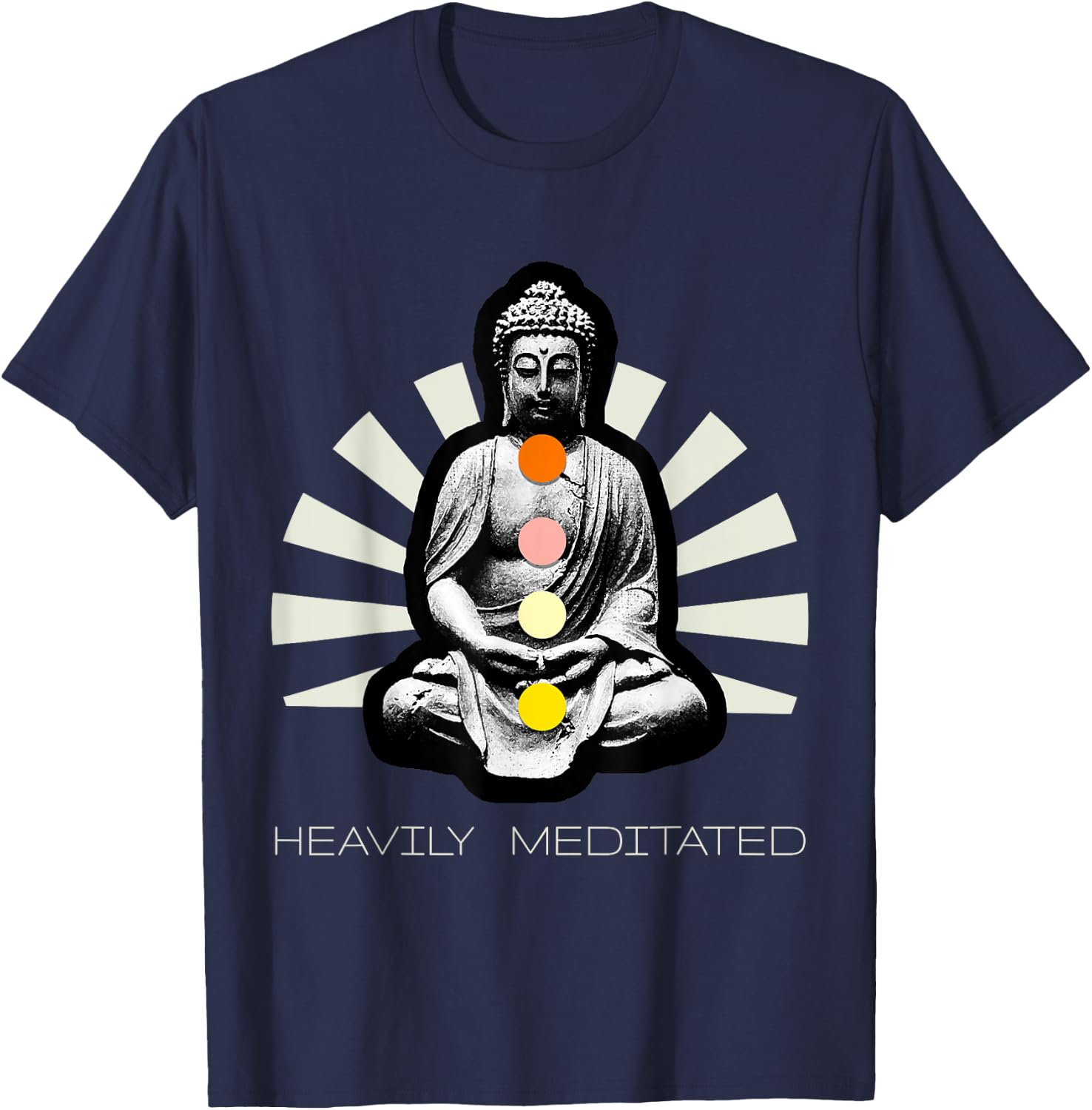 Heavily Meditated Funny Yoga Cool Yogis Pose Gift T-Shirt - T-Shirt | Navy