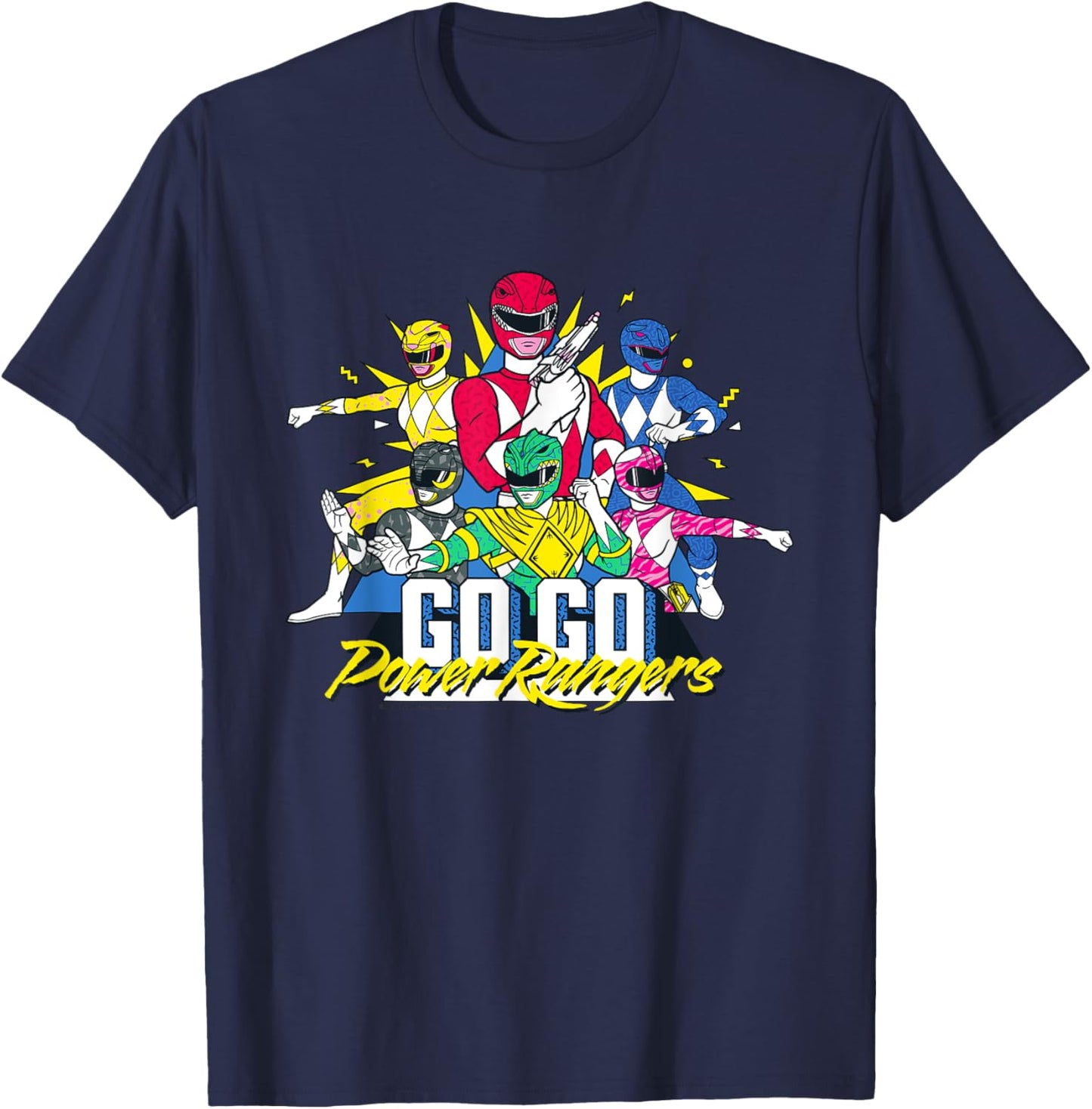 Power Rangers Go Go Retro 90s T-Shirt - T-Shirt | Navy
