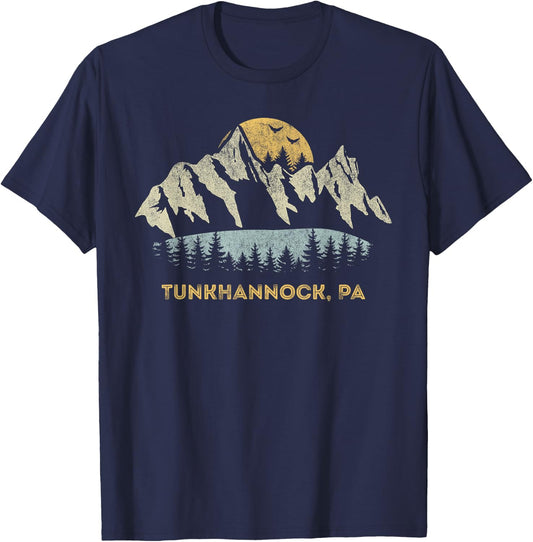 Tunkhannock Pennsylvania Mountain Sunset Sunrise PA T-Shirt - T-Shirt | Navy