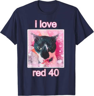 I Love Red 40 Cat Men Women Kids T-Shirt - T-Shirt | Navy