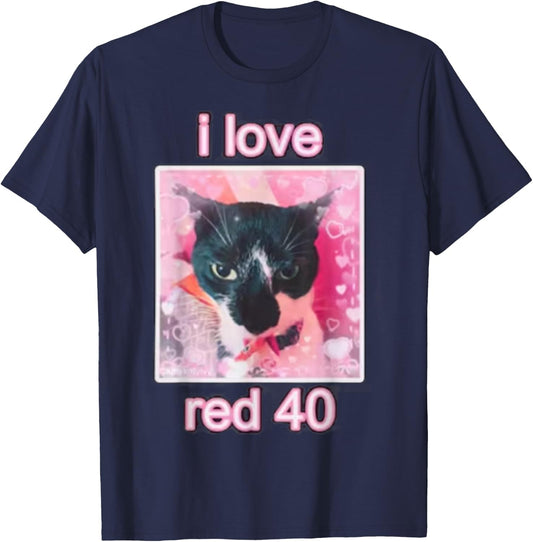 I Love Red 40 Cat Men Women Kids T-Shirt - T-Shirt | Navy