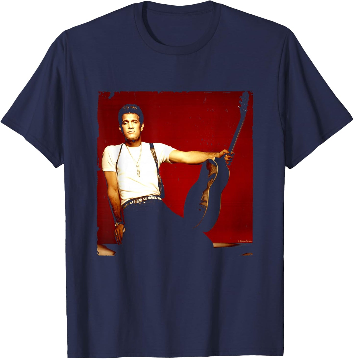 Singer Chris Isaak Studio Shoot By Simon Fowler T-Shirt - T-Shirt | Navy