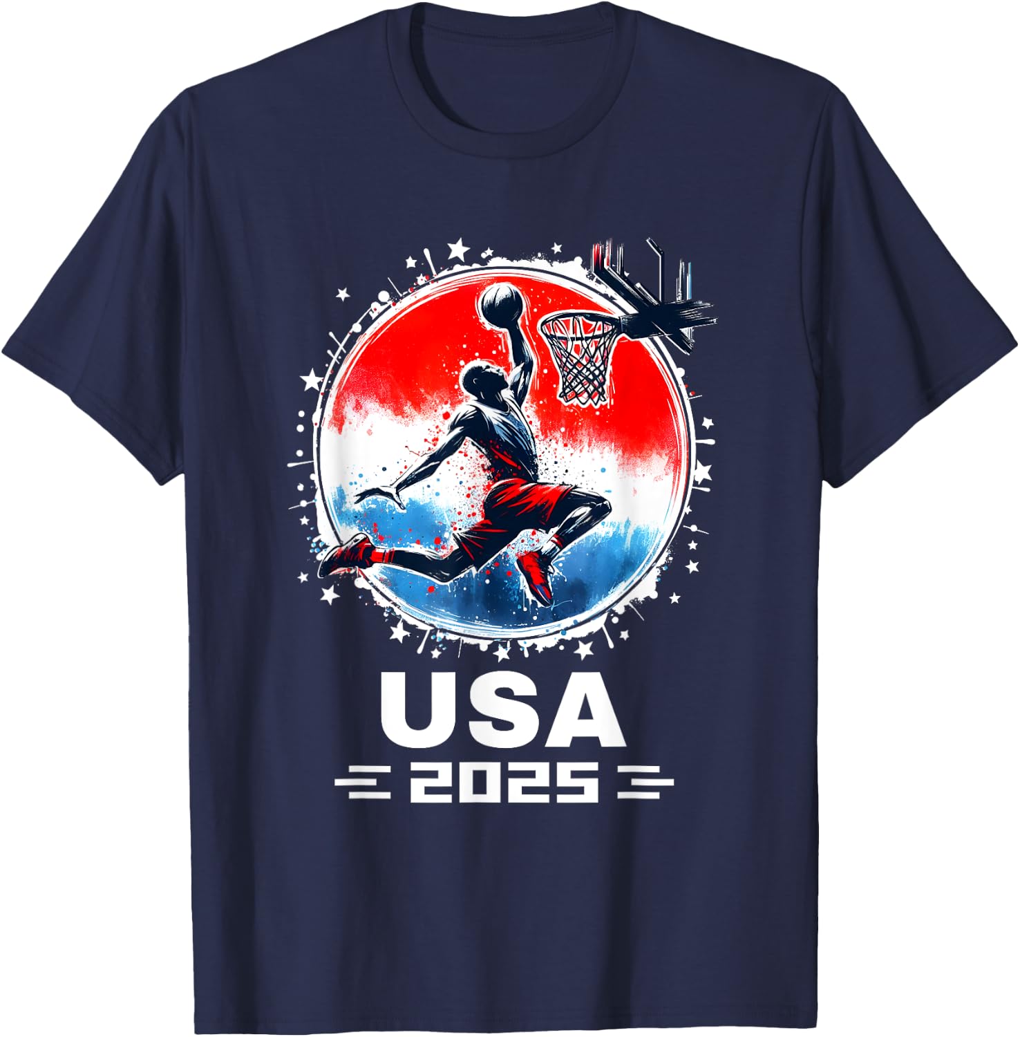 Basketball Team 2025 Basketball Apparel 2025 USA Team 2025 T-Shirt - T-Shirt | Navy