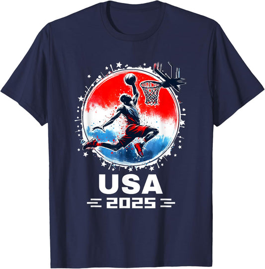 Basketball Team 2025 Basketball Apparel 2025 USA Team 2025 T-Shirt - T-Shirt | Navy