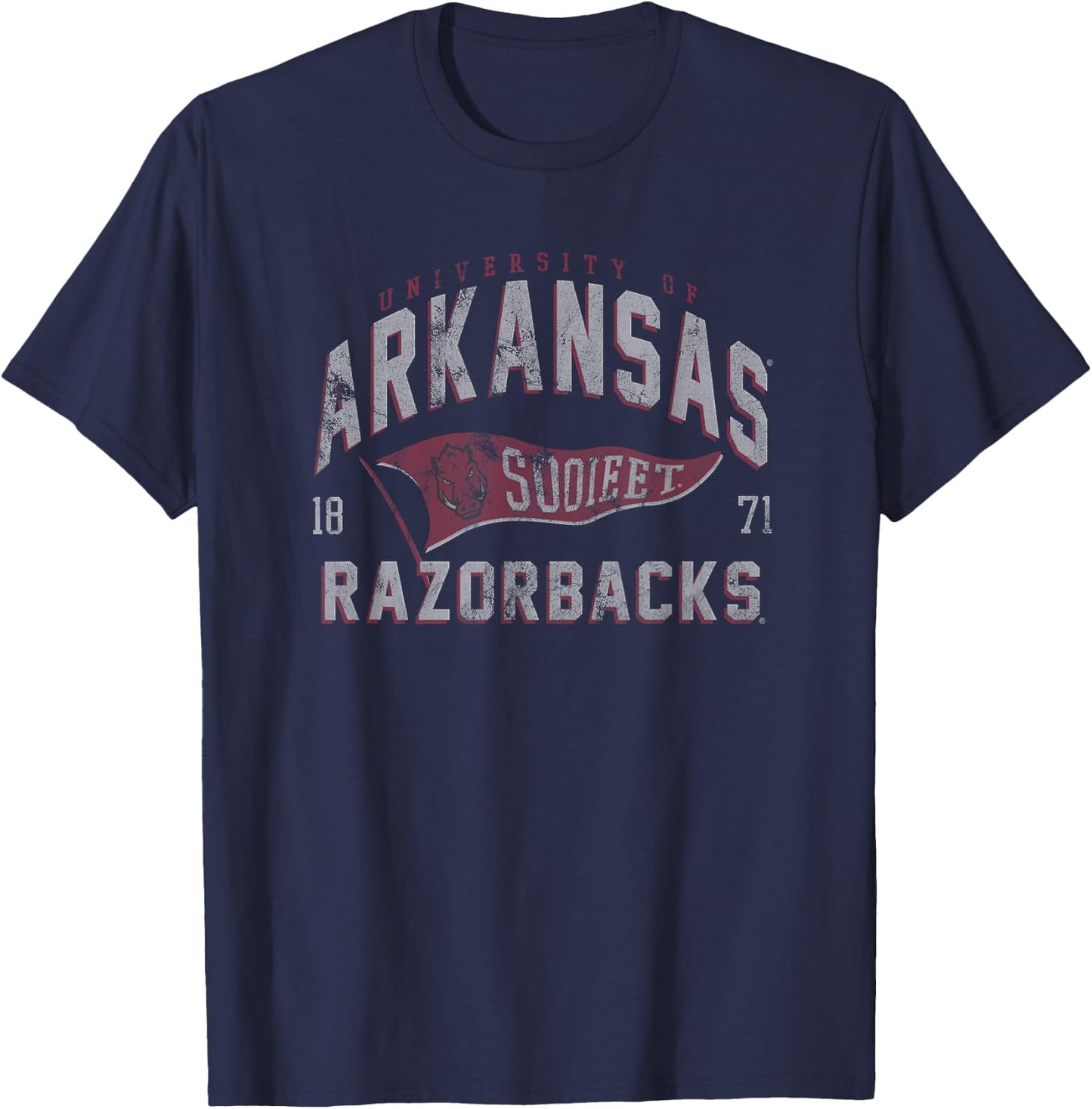 University of Arkansas Razorbacks Distressed Spirit Flag T-Shirt - T-Shirt | Navy