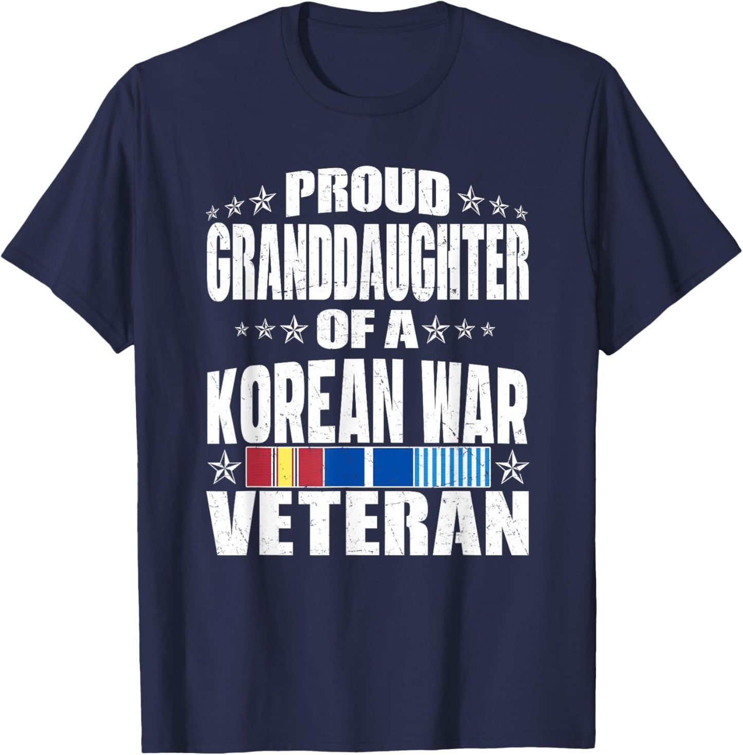 Proud Granddaughter Of A Korean War Veteran Military Family T-Shirt - T-Shirt | Navy