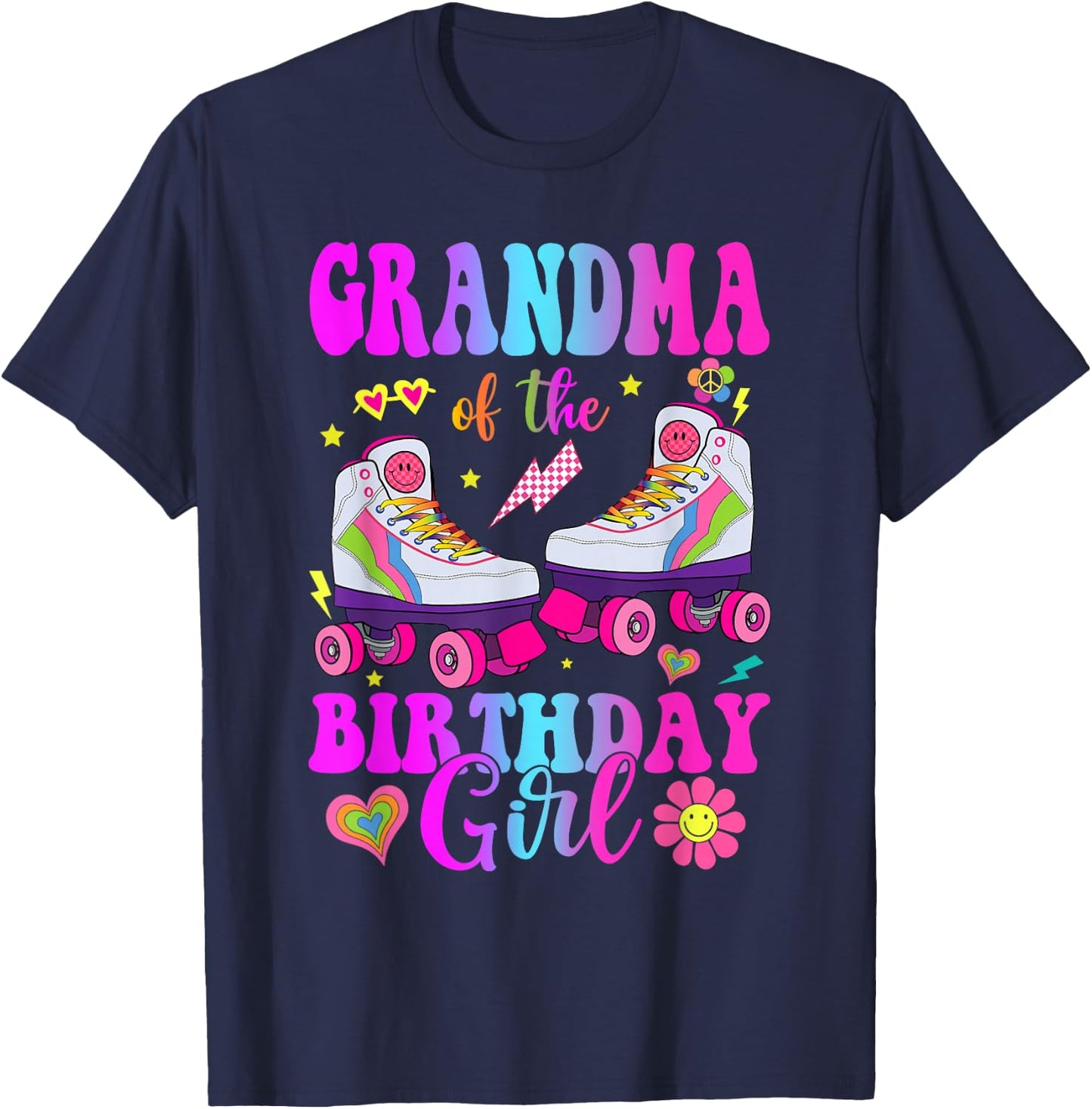 Let's Roll Grandma of the Birthday girl Roller Skate T-Shirt - T-Shirt | Navy