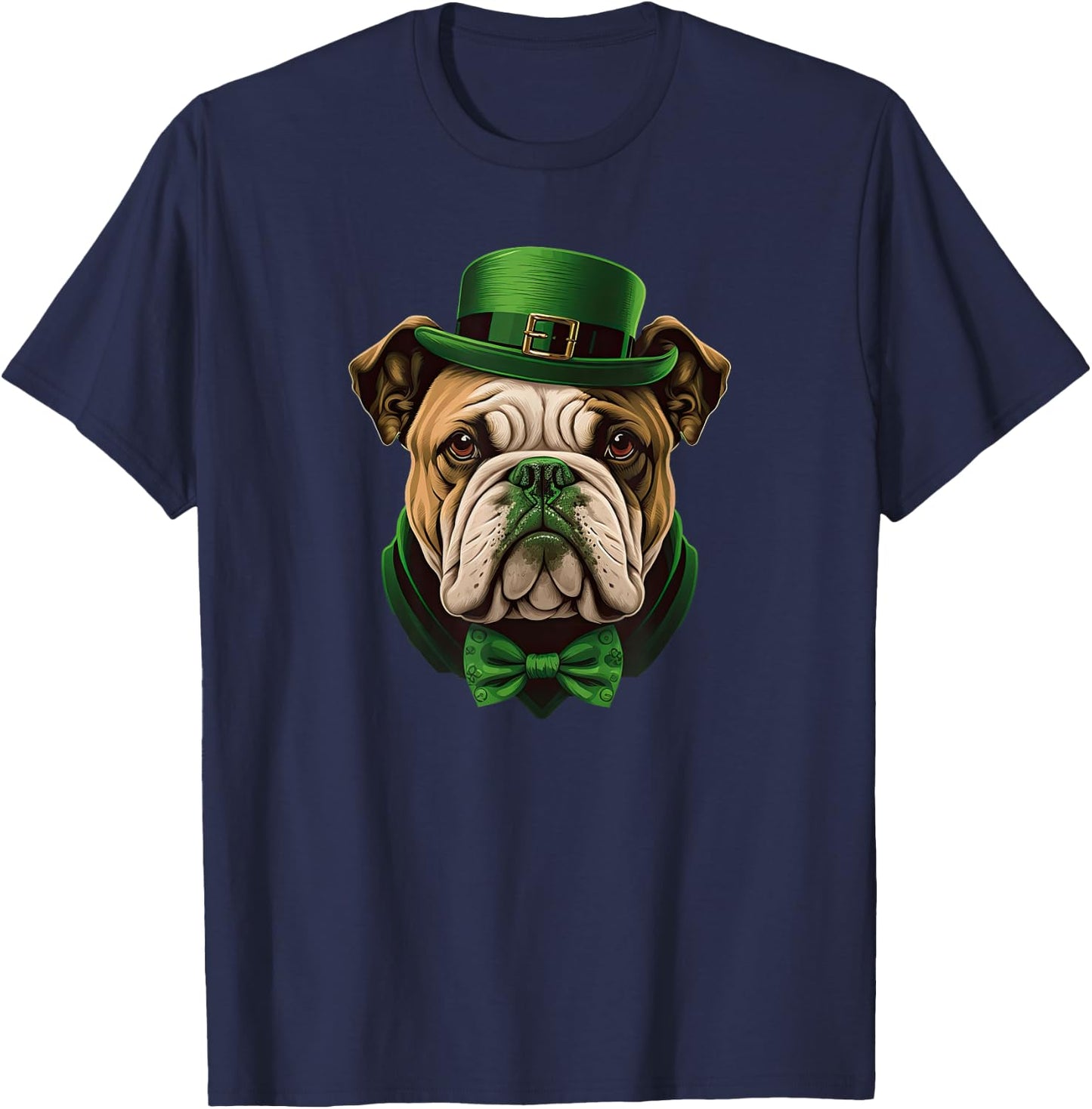 Funny Bulldog Dog St Patricks day irish Saint patrick Day T-Shirt - T-Shirt | Navy