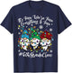 Cute Gnomes Everything Is Fine Christmas 6th Grade Crew Xmas T-Shirt - T-Shirt | Navy