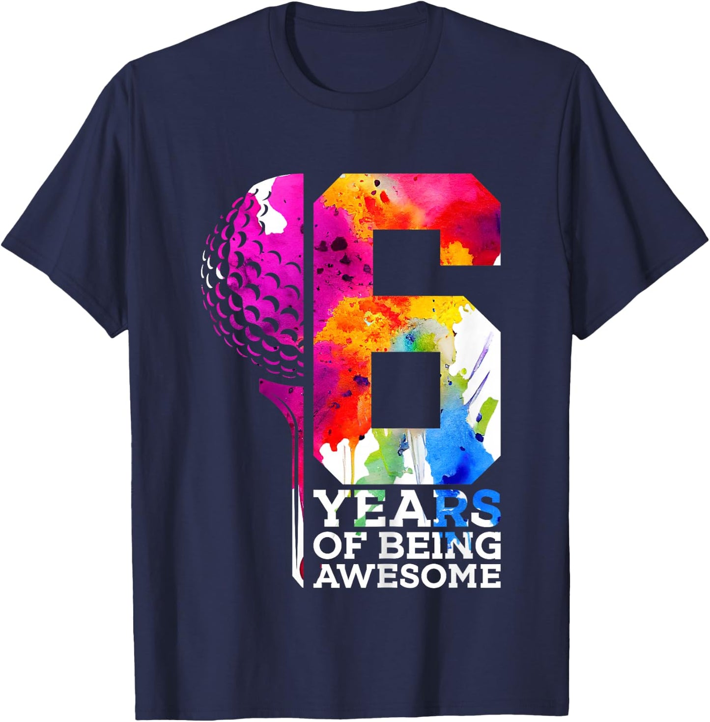 Kids 6 YEARS OF BEING AWESOME GOLF 6TH BIRTHDAY T-Shirt - T-Shirt | Navy