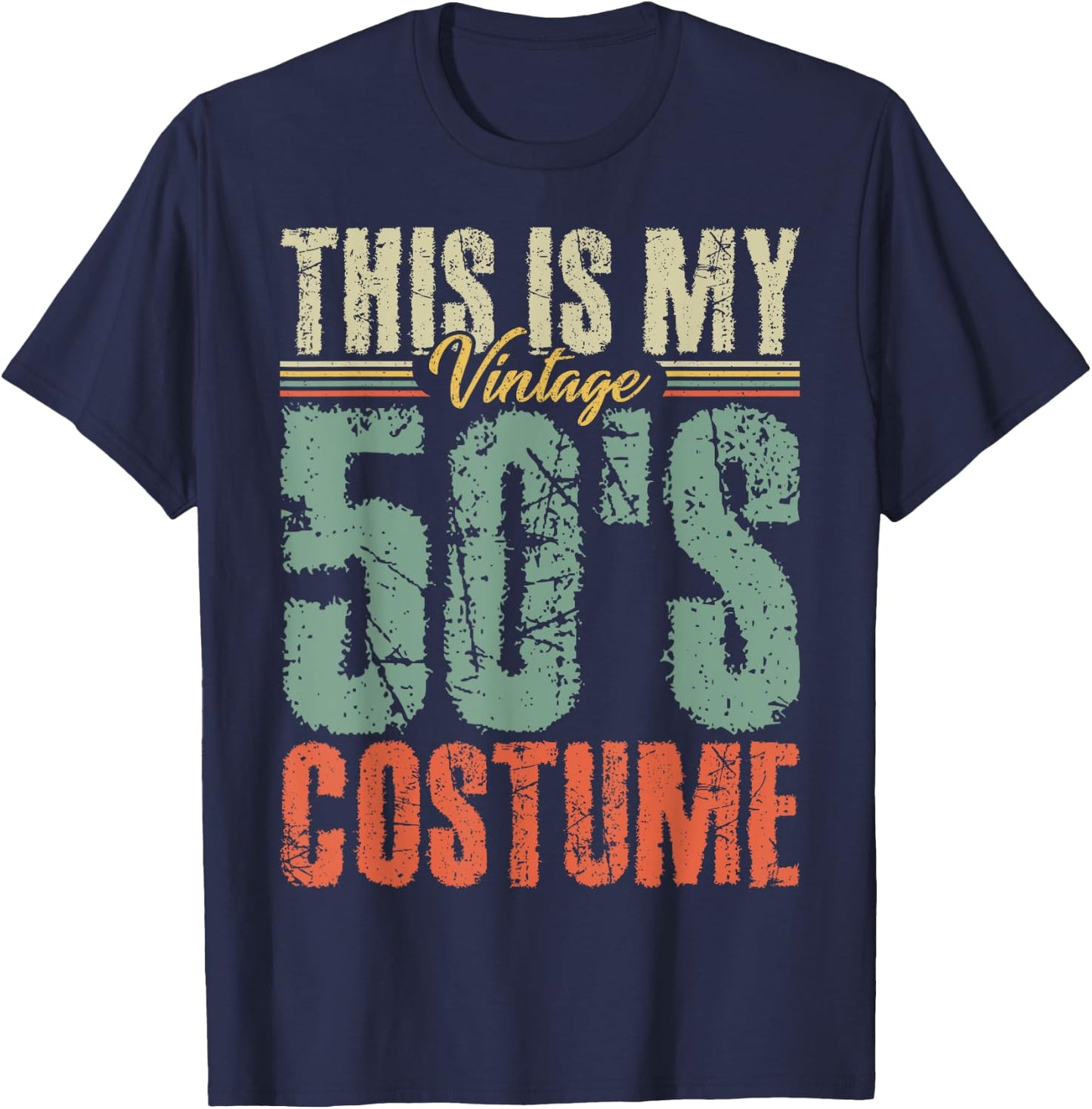 Vintage 50s Costume 50's Outfit 1950s Fashion 50 Theme Party T-Shirt - T-Shirt | Navy