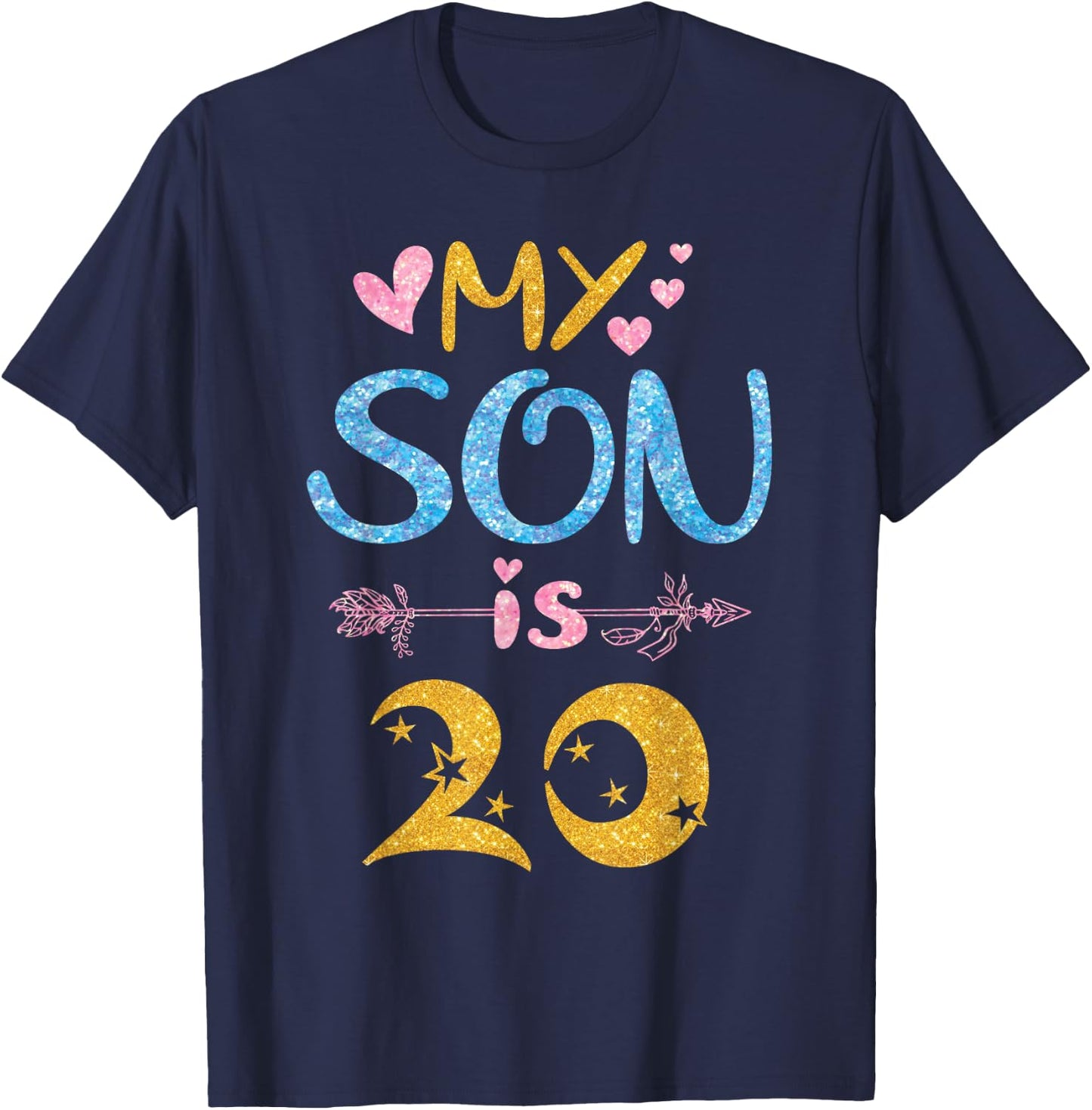Mother Father Mom Dad Happy Birthday My Son Is 20 Years Old T-Shirt - T-Shirt | Navy