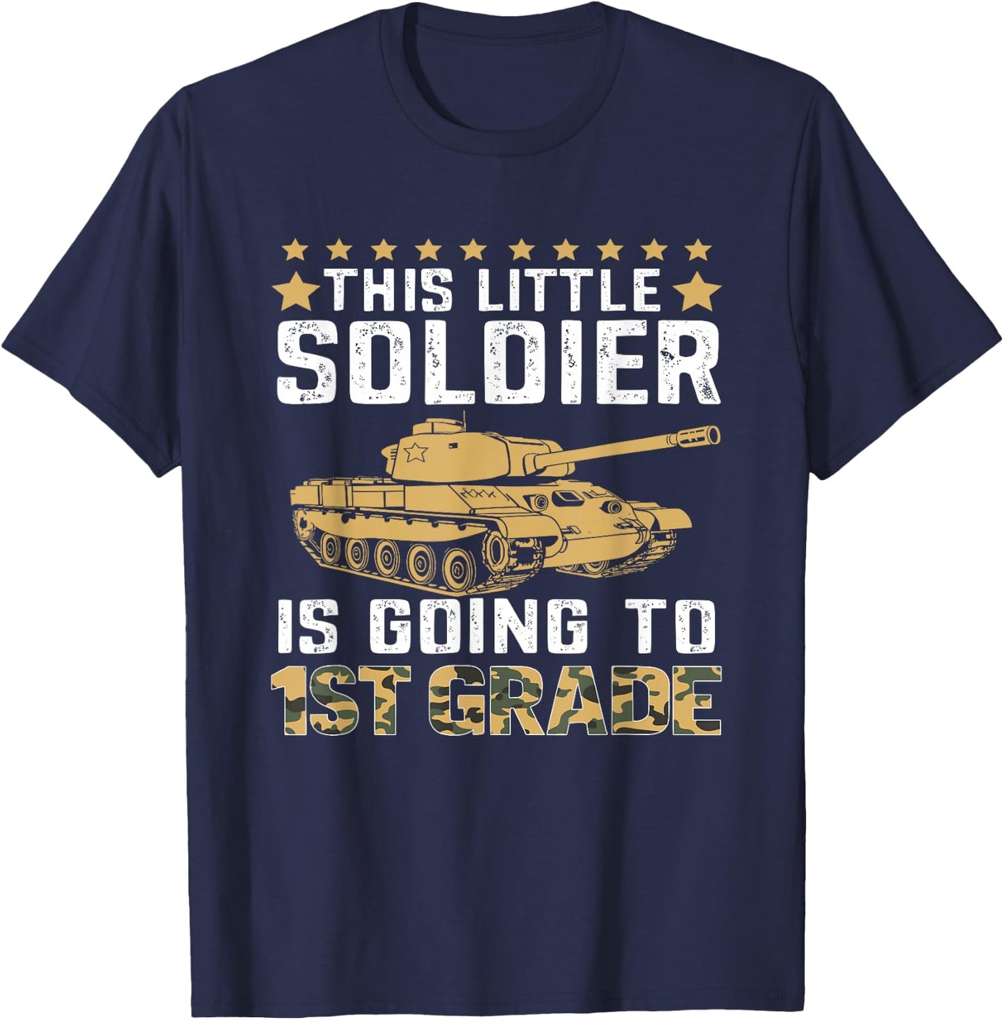 Military Army Camo Tanks First Grade Back To School Boys Kid T-Shirt - T-Shirt | Navy