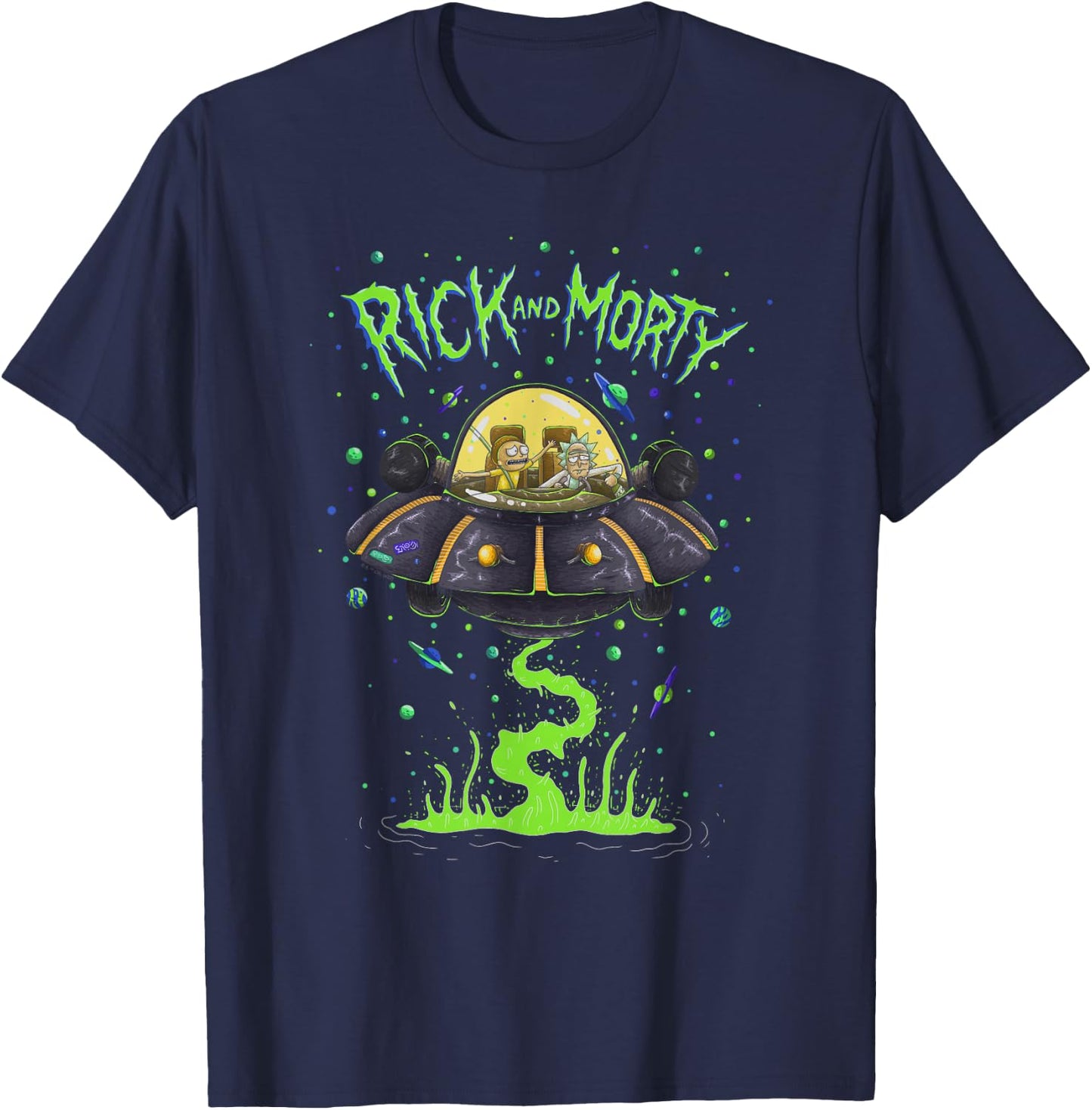 Rick and Morty UFO T-Shirt - T-Shirt | Navy