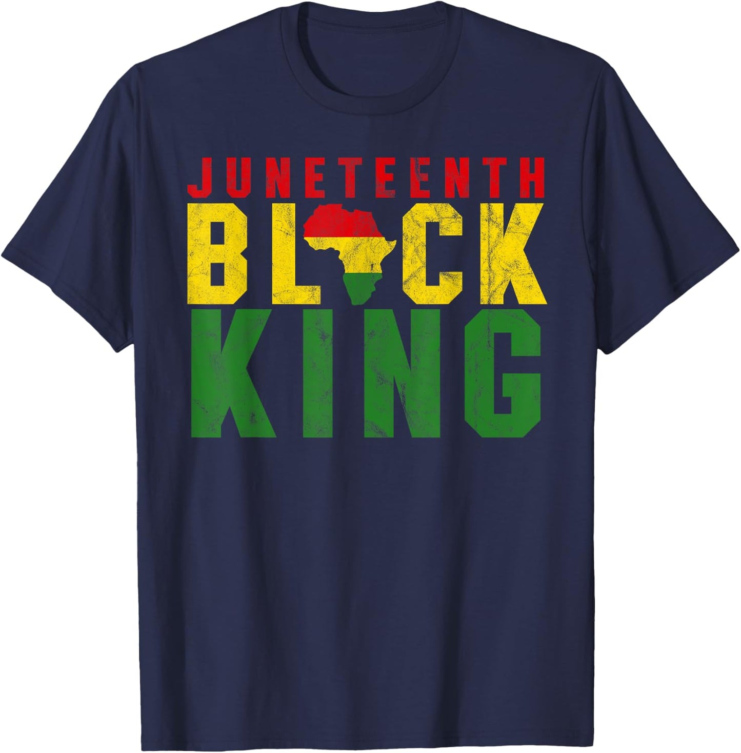 Juneteenth Black King Emancipation Day Melanin Black T-Shirt - T-Shirt | Navy