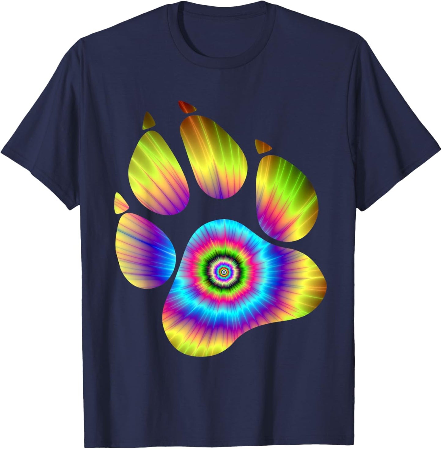 Tie Dye Animal Shirt Cat Dog Paw Print Shirt For Pet Lover Women Girls Kids T-Shirt - T-Shirt | Navy