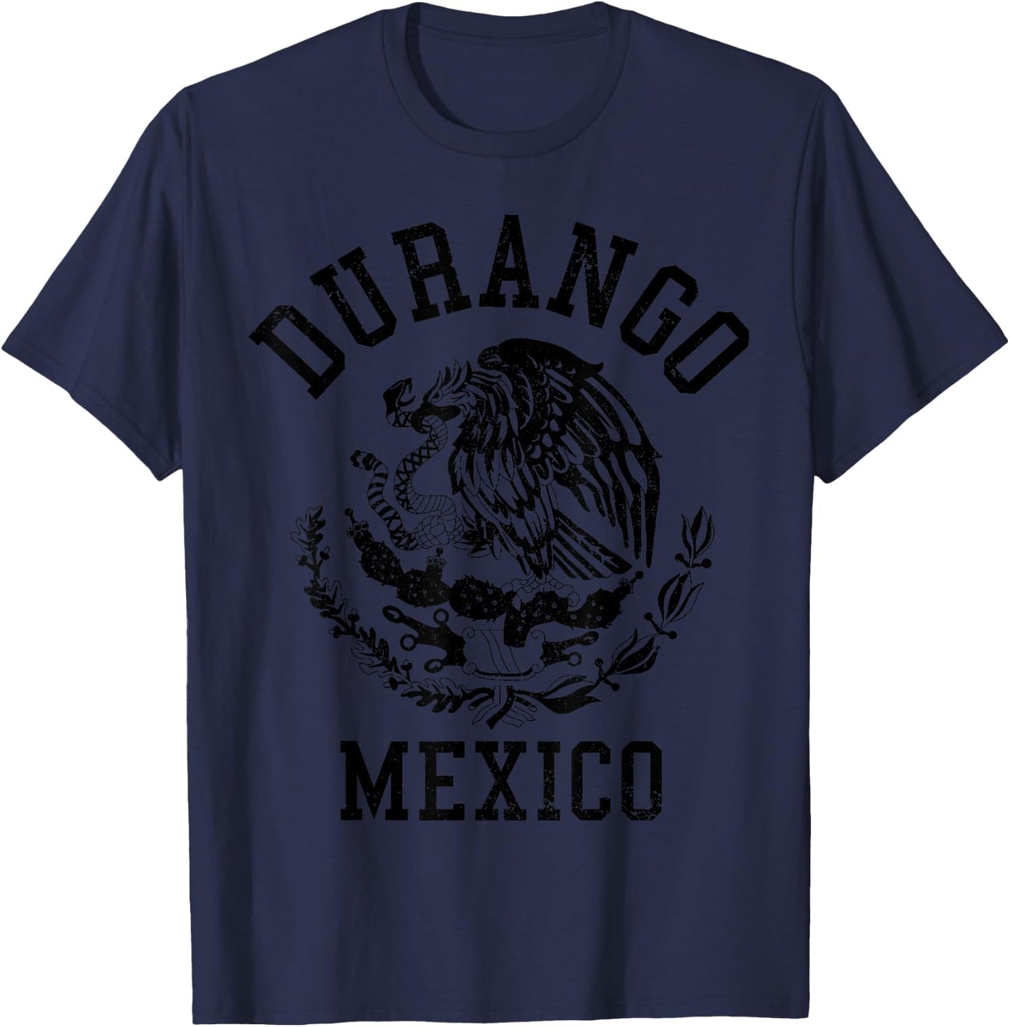 Durango Mexico Pride Mexican Flag Vintage T-Shirt - T-Shirt | Navy