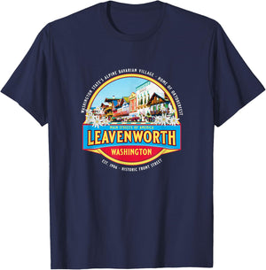 Historic Leavenworth Washington Bavarian Village Souvenir T-Shirt - T-Shirt | Navy