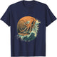 Cthulhu Ocean Sea Animal Octopus Lover Surfing Sea Monster T-Shirt - T-Shirt | Navy