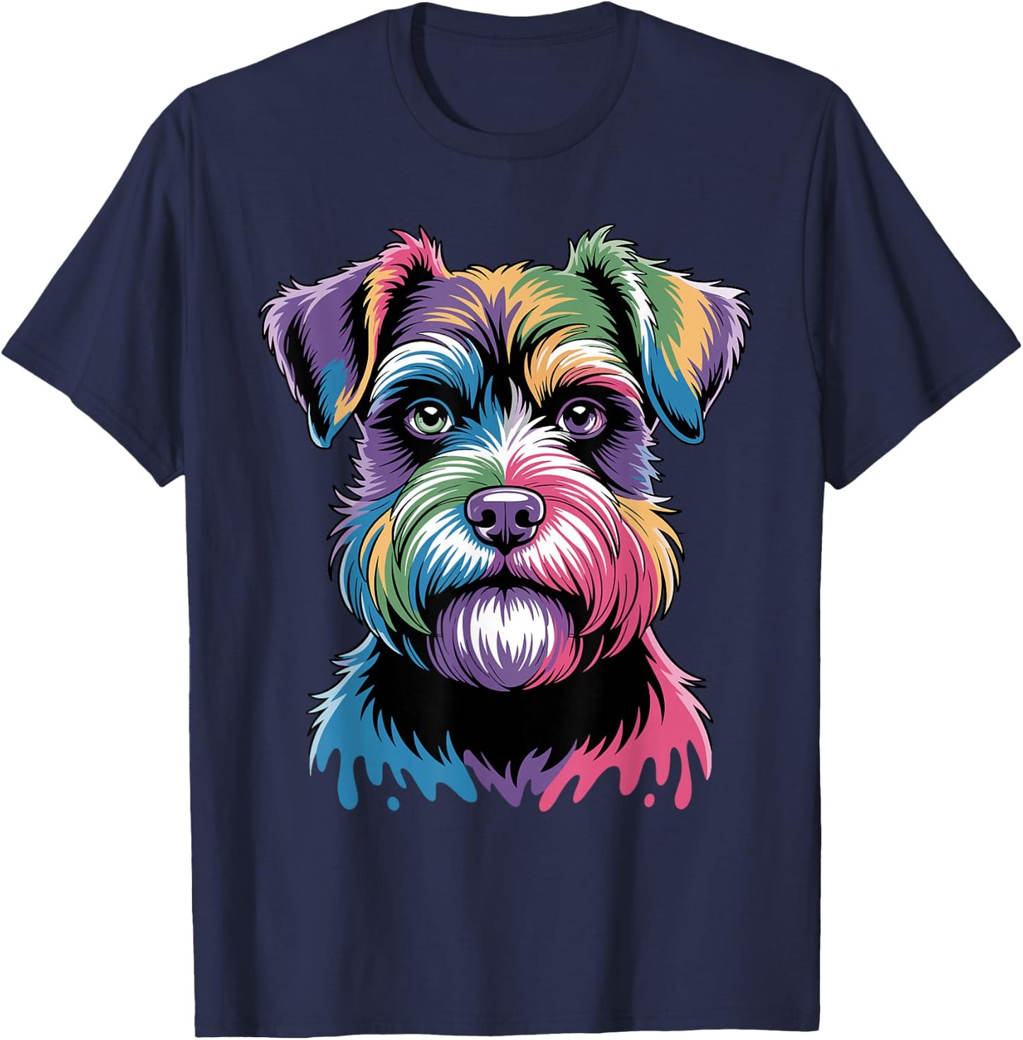 Cool Schnauzer Art Women Miniature Schnauzer Lover T-Shirt - T-Shirt | Navy