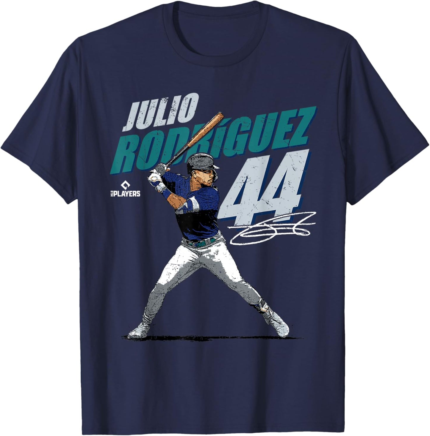Julio Rodriguez | Seattle Baseball MLB Players | MLBJROD3001 T-Shirt - T-Shirt | Navy