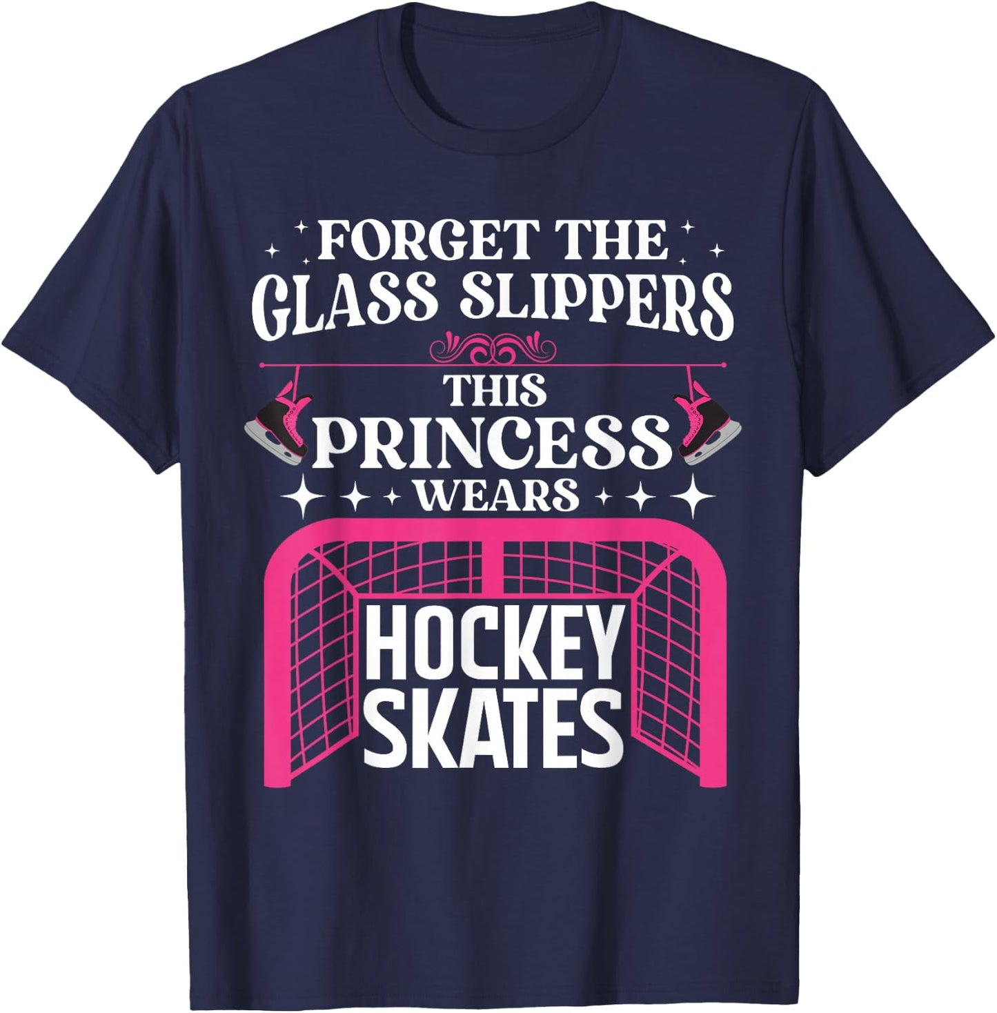 Funny Ice Hockey Art Girls Ice Hockey Player Lover T-Shirt - T-Shirt | Navy
