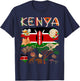 Kenya Flag Outfit Idea For Kids Kenya Food & Kenyan Flag T-Shirt - T-Shirt | Navy