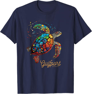 Gulfport Mississippi MS Vacation Holiday Vintage Sea Turtle T-Shirt - T-Shirt | Navy