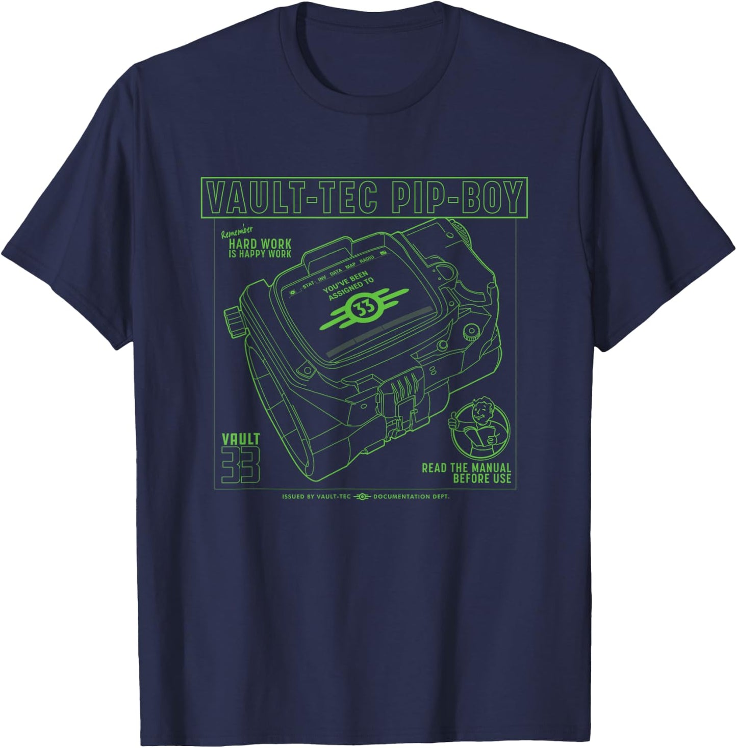 Fallout - Vault-Tec Pip-Boy T-Shirt - T-Shirt | Navy