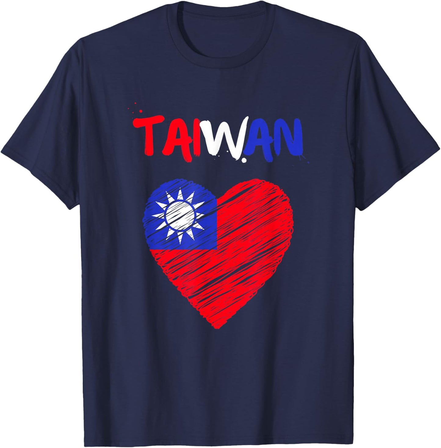 Taiwan Flag Holiday Taiwan Heart Taiwanese Flag T-Shirt - T-Shirt | Navy