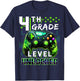 Back to School 4th Grade Boys Gamer First Day School Level T-Shirt - T-Shirt | Navy