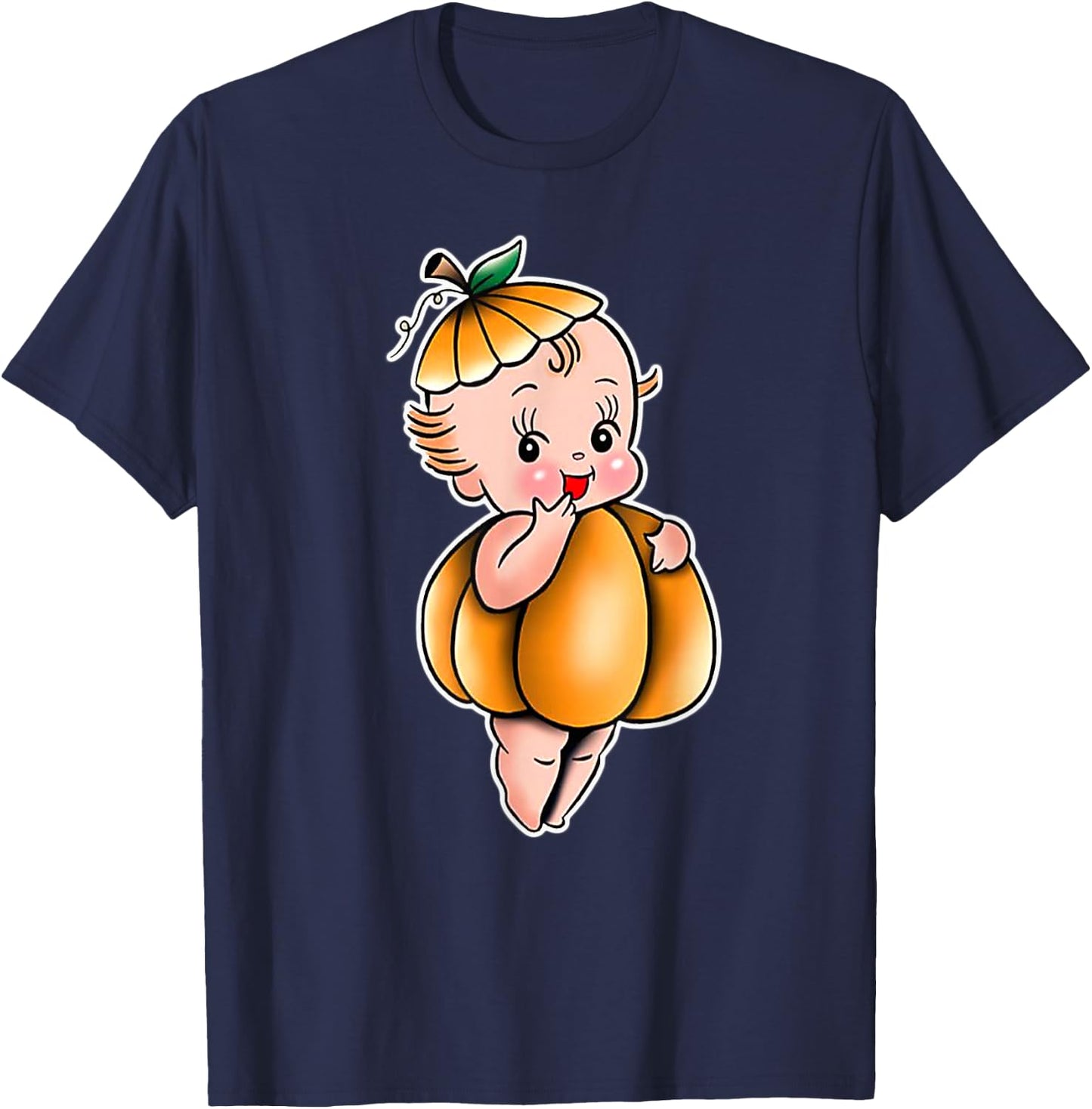 Kewpie Baby Pumpkin T-Shirt - T-Shirt | Navy