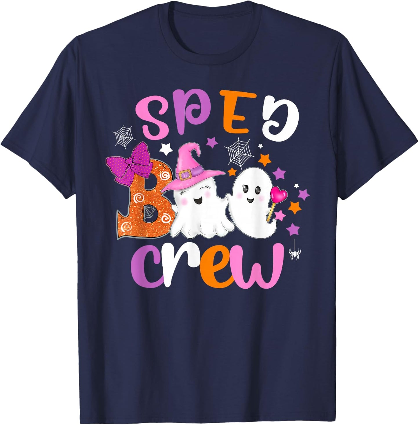 SPED Boo Crew Halloween Speech Therapy shirt SPED Halloween T-Shirt - T-Shirt | Navy