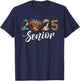 Senior 2025 Highland Cow Western Themed Back To School T-Shirt - T-Shirt | Navy