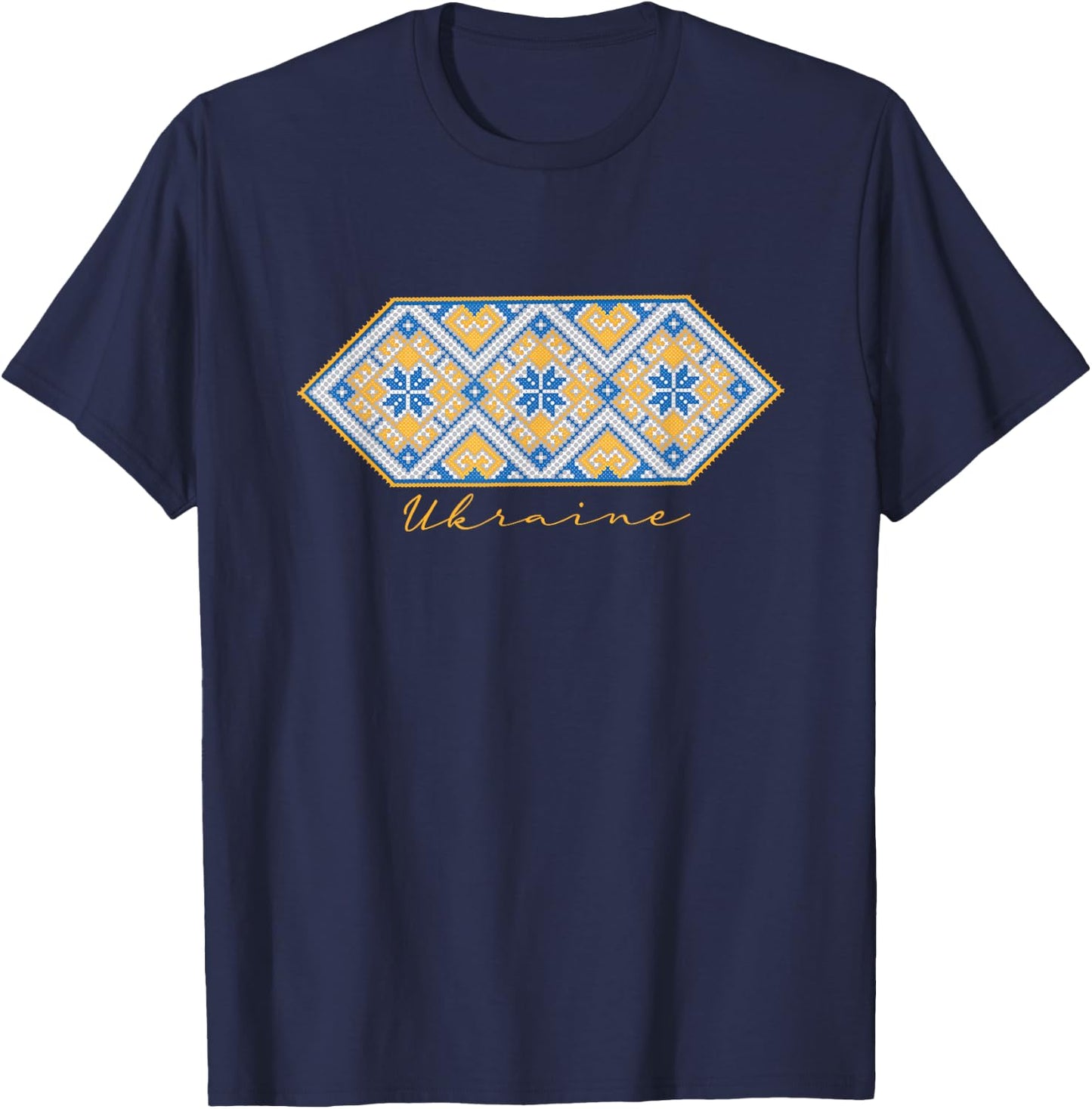 Ukrainian Vyshyvanka Traditional Ornament of Ukraine T-Shirt - T-Shirt | Navy