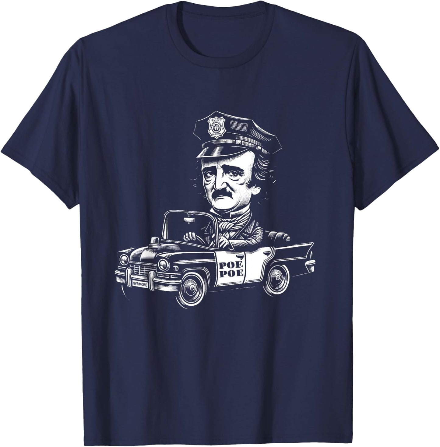Edgar Allan Poe Poe Funny Police T-Shirt - T-Shirt | Navy