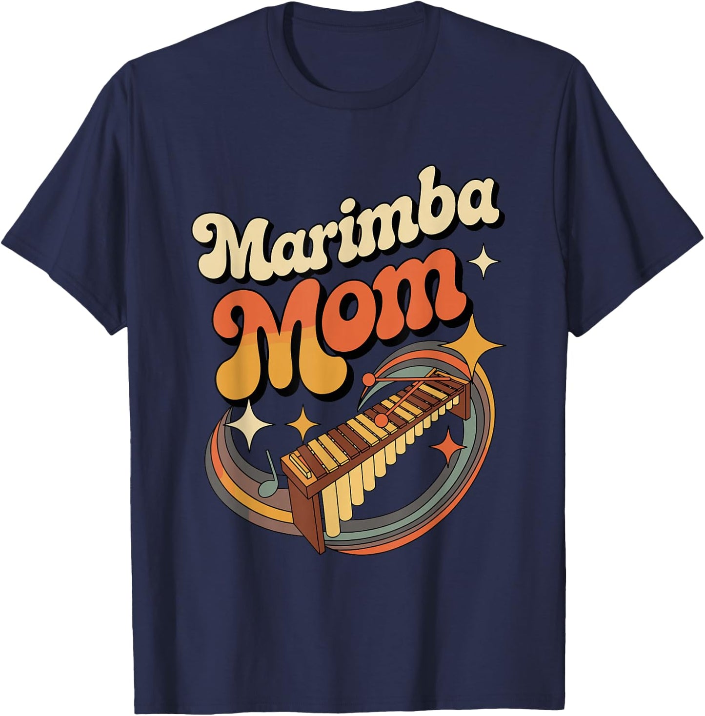 Marimba Mom Retro Percussion Band Music T-Shirt - T-Shirt | Navy