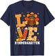 Thanksgiving Love Kindergarten Teacher Turkey Autumn Fall T-Shirt - T-Shirt | Navy