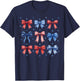 4th of July Bow Coquette Stars Stripes Girls Kids Toddler T-Shirt - T-Shirt | Navy