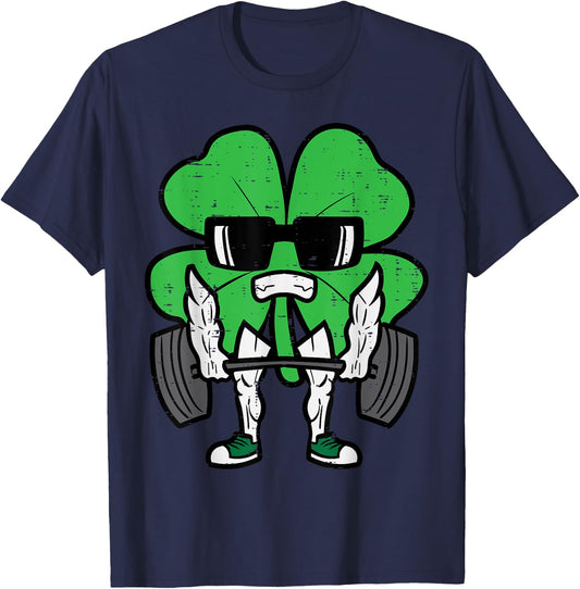 St Patricks Day Weightlift Saint Paddys Gym Men Women Kids T-Shirt - T-Shirt | Navy