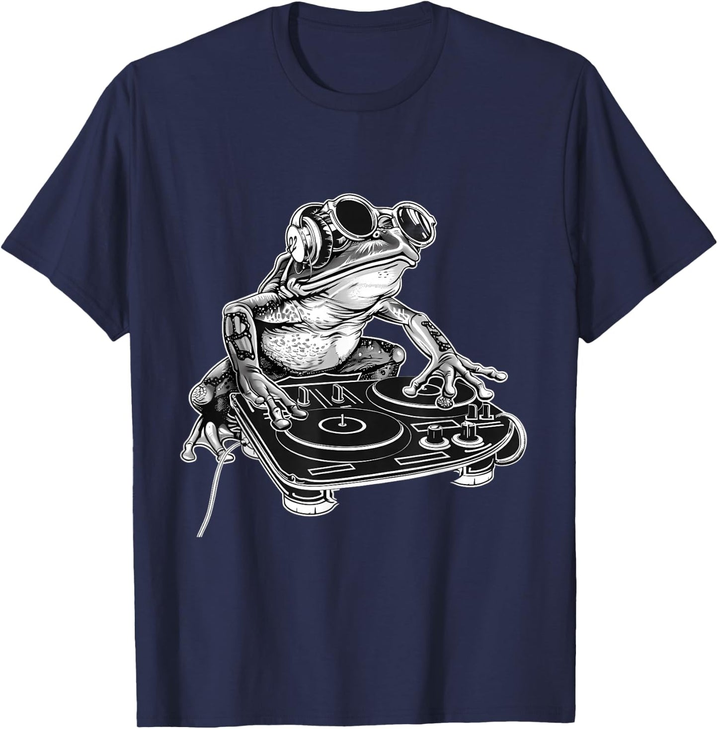 Frog Music DJ Music Producer Turntable DJ Frog Beatmaker T-Shirt - T-Shirt | Navy
