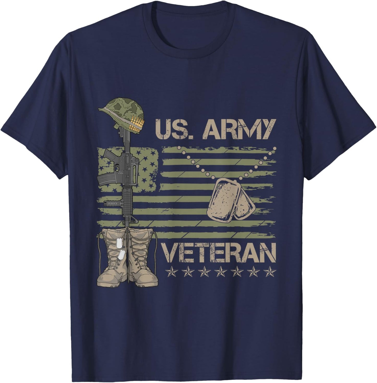U.S. Army Veteran Flag T-Shirt - T-Shirt | Navy