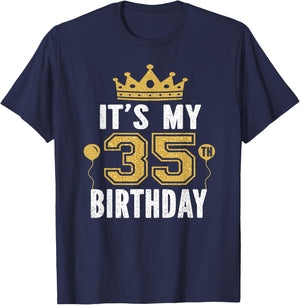 It's My 35th Birthday Gift 35 Years Old Man And Woman T-Shirt - T-Shirt | Navy