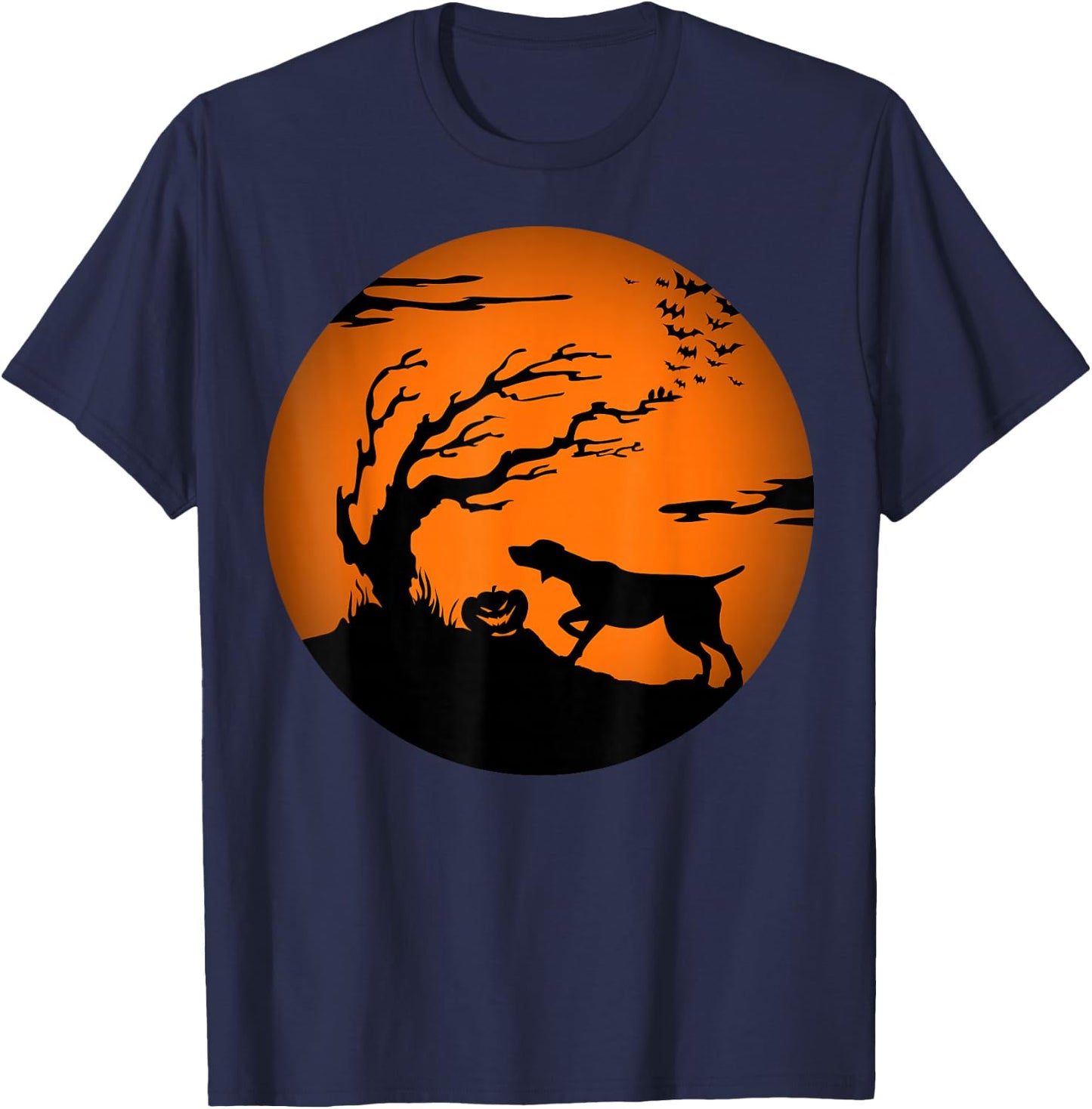 GSP Halloween German Shorthaired Pointer T-Shirt - T-Shirt | Navy