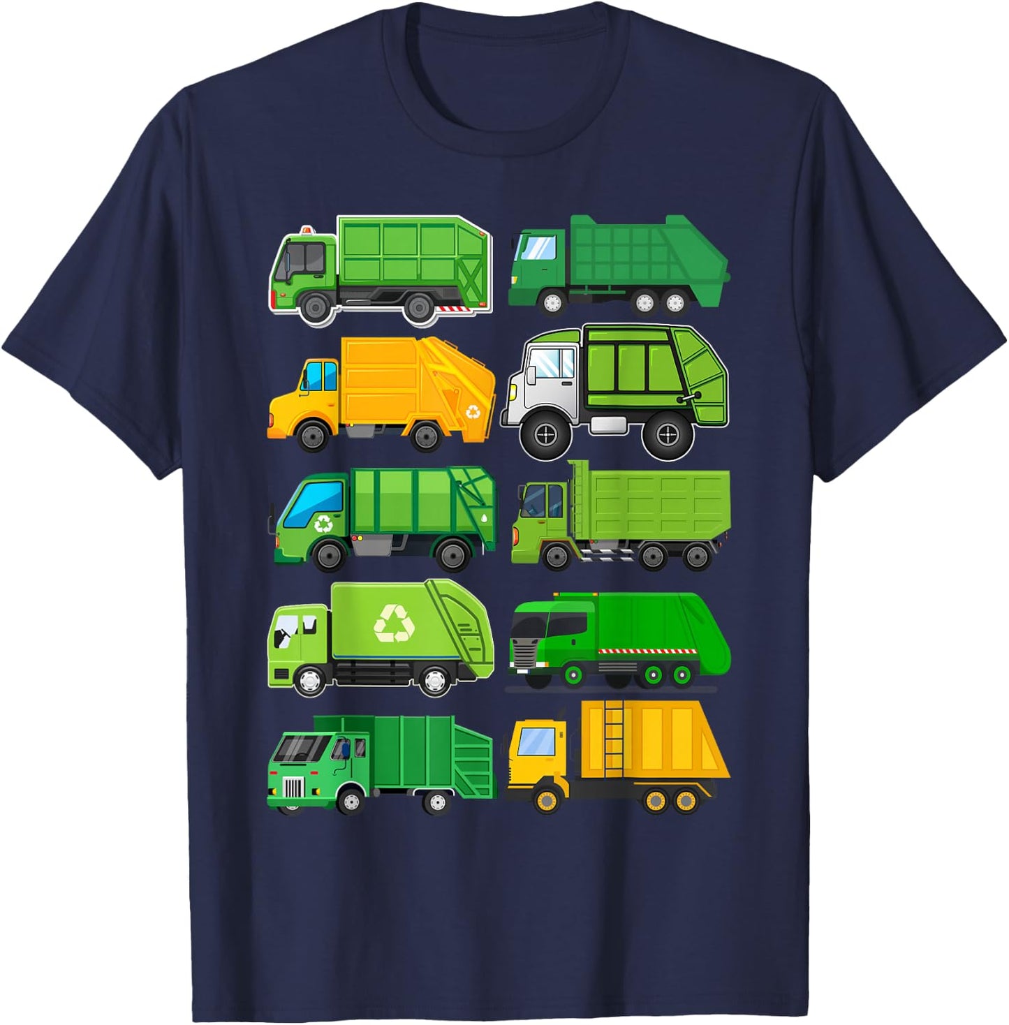 Recycling Trash Garbage Truck Kids Birthday Gifts Earth Day T-Shirt - T-Shirt | Navy