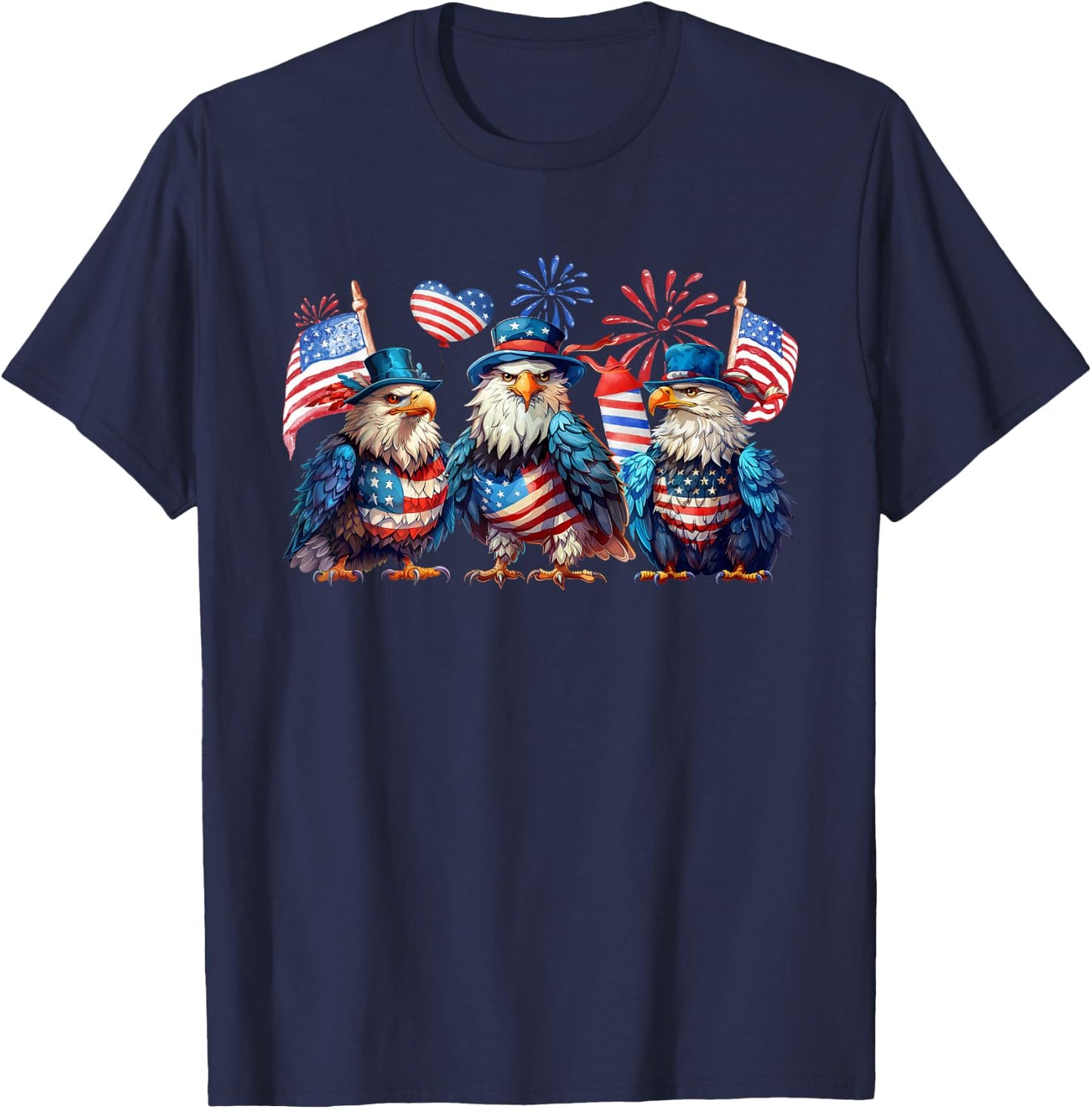 Funny 4th Of July Eagle Patriotic USA American Flag T-Shirt - T-Shirt | Navy