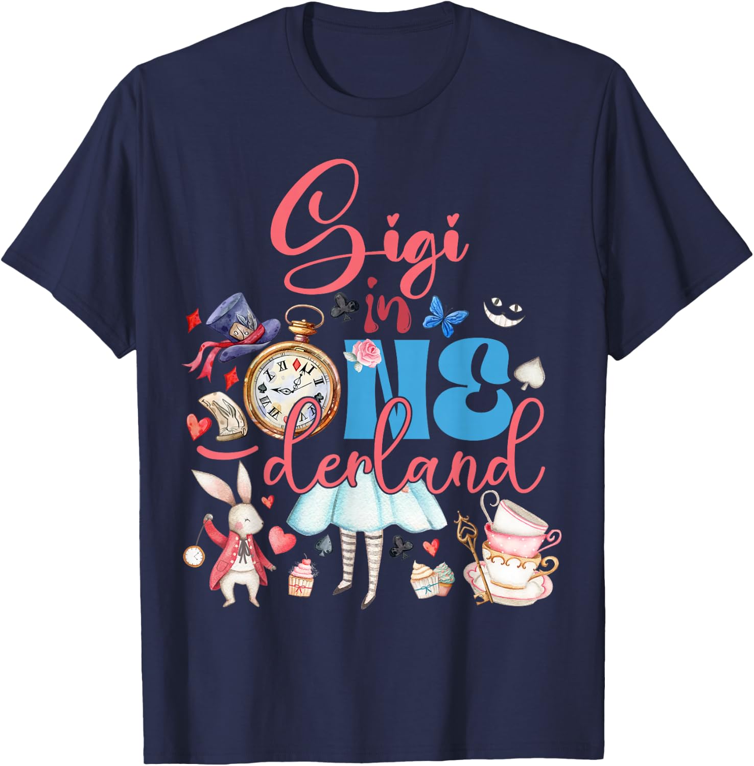 Alice Gigi in ONEderland Birthday Family T-Shirt - T-Shirt | Navy